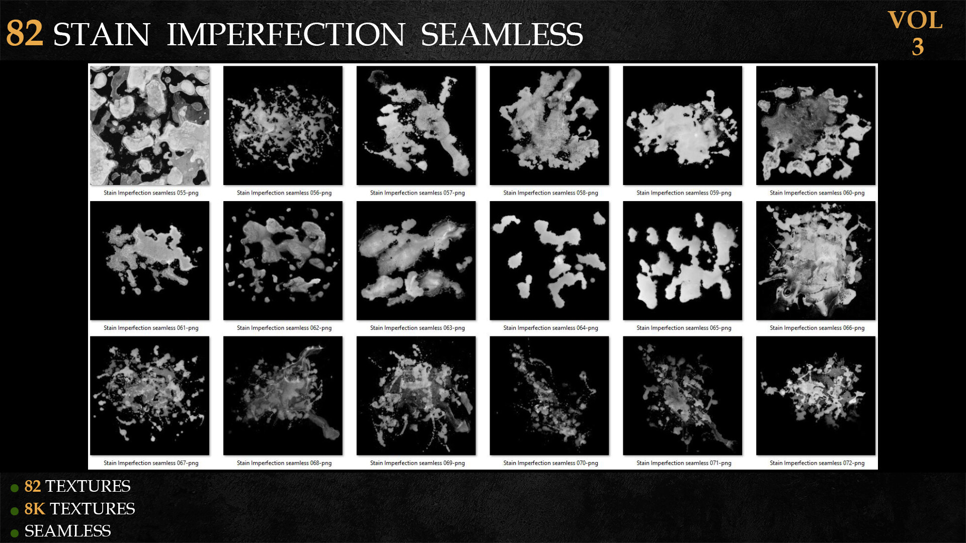 82张表面污点瑕疵无缝贴图素材 ArtStation – 82 Stain Imperfection Seamless插图4