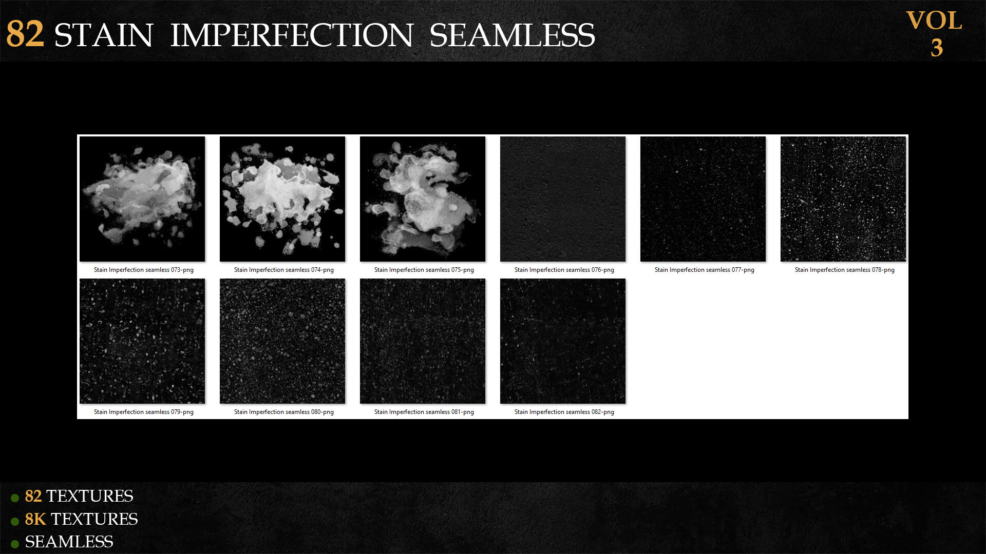 82张表面污点瑕疵无缝贴图素材 ArtStation – 82 Stain Imperfection Seamless插图5